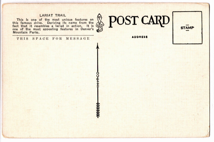 1920 Lariat Trail Denver Mountain Parks Colorado Vintage Postcard