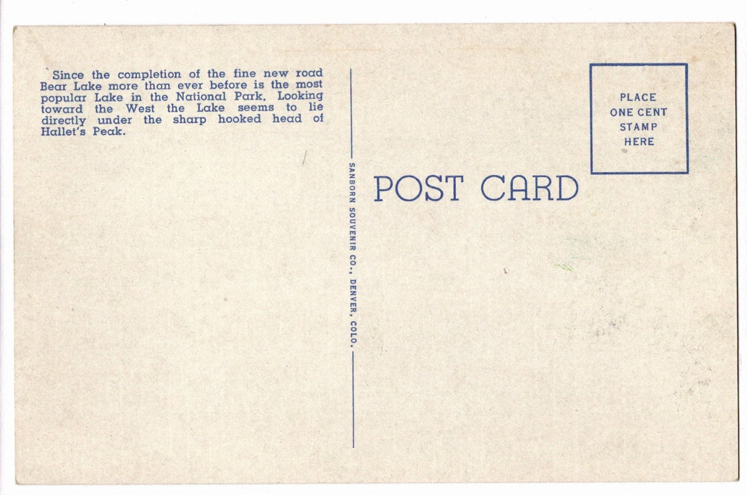 1942 Mt. Hallet Rocky Mountain National Park Colorado Vintage Postcard