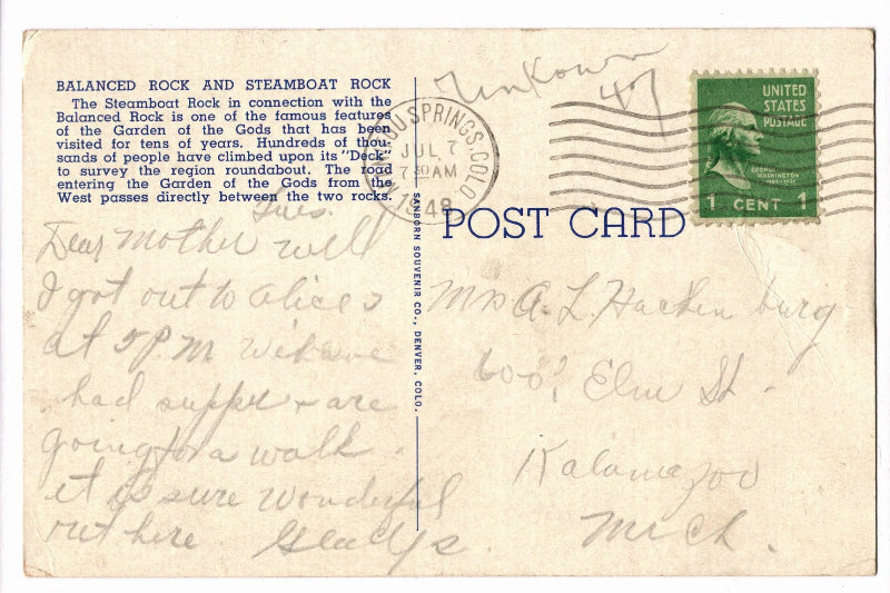Back of postcard.