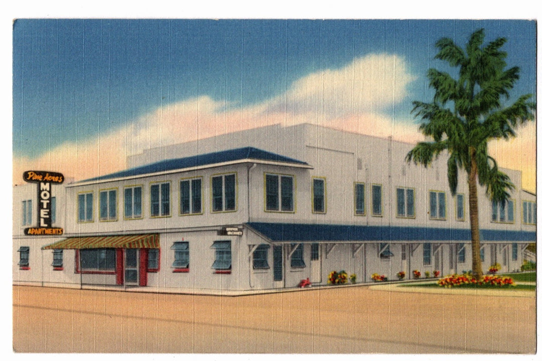 1940s Pine Acres Motel & Apartments Avon Park Florida Vintage Postcard.