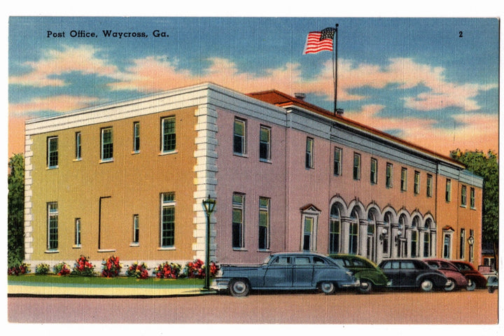 1940s Waycross Georgia Post Office Vintage Postcard