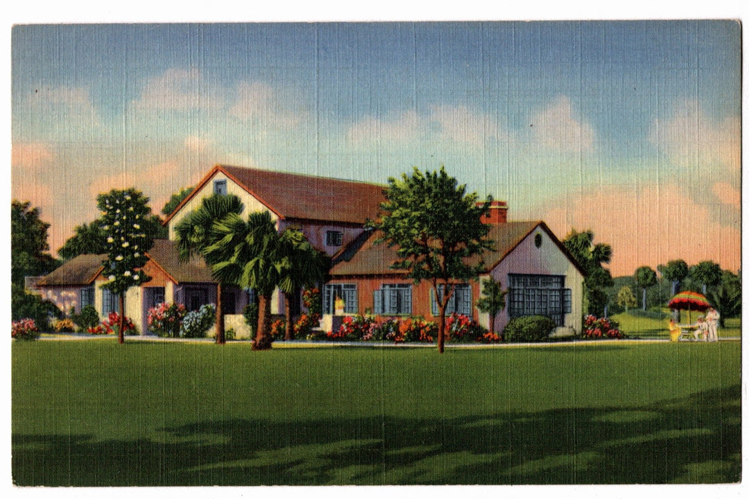 1936 Sea Island Golf Club House Georgia Vintage Postcard.