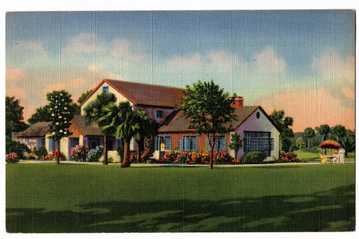 1936 Sea Island Golf Club House Georgia Vintage Postcard.
