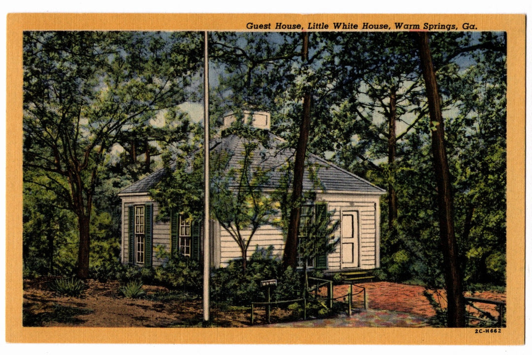 1952 Guest House Little White House Warm Springs Georgia Vintage Postcard.