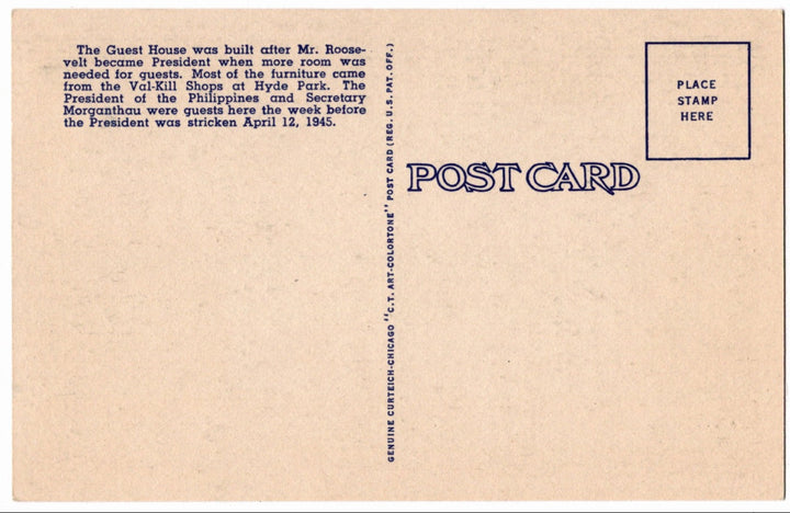 1952 Little White House Warm Springs Georgia Vintage Postcard, Guest House