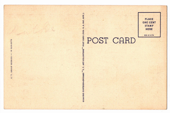 1940 Greetings from Covington Indiana Vintage Postcard