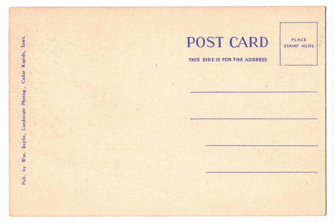 1935 Drive Along The Cedar River Iowa Vintage Postcard