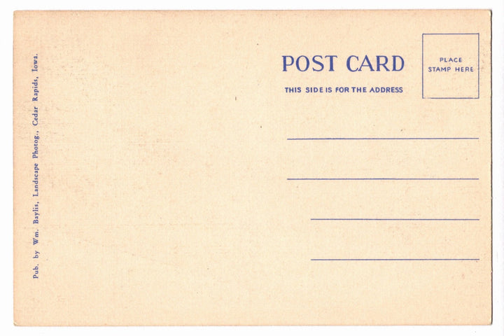 1935 Drive Along The Cedar River Iowa Vintage Postcard