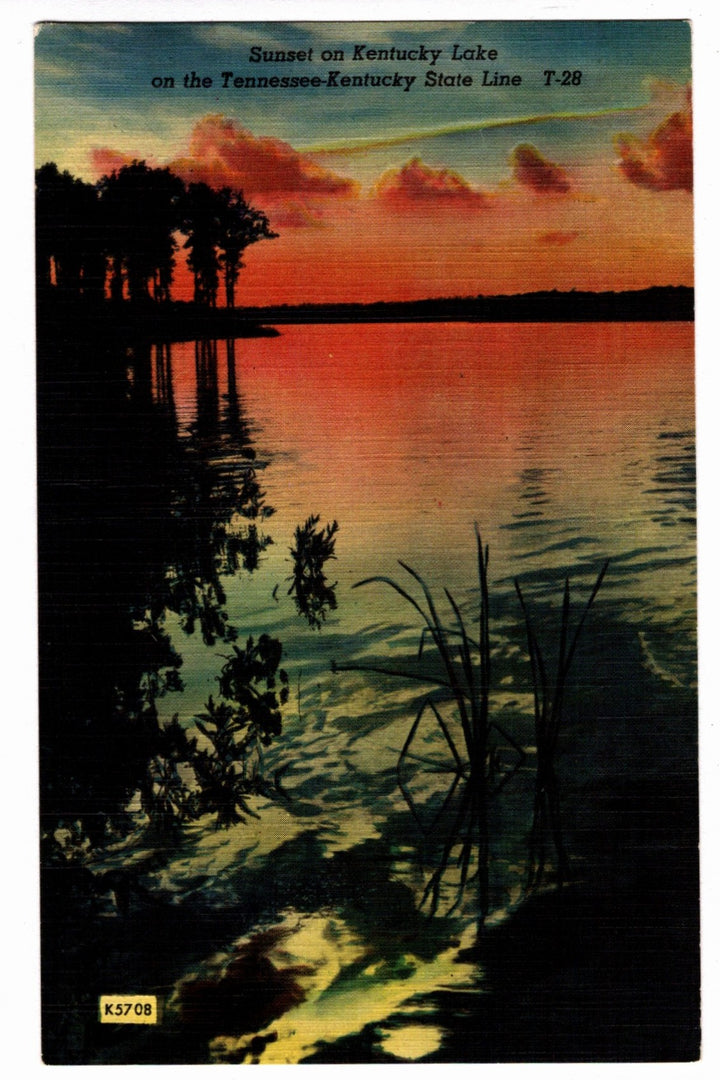  1952 Kentucky Lake Tennessee and Kentucky Vintage Postcard.
