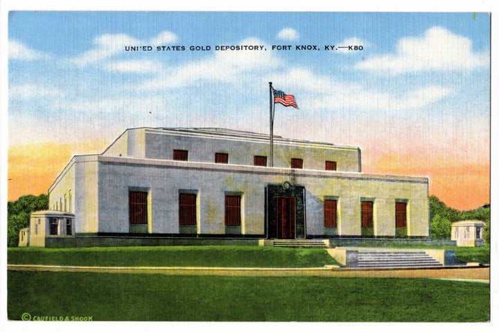 1940 Fort Knox Kentucky Vintage Postcard, United States Gold Depository.