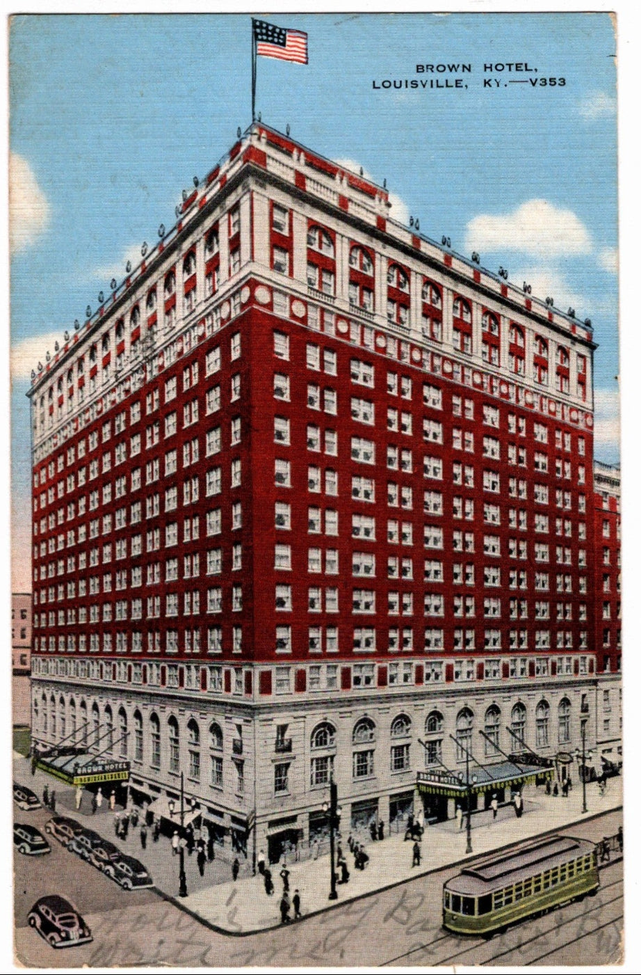 1939 Brown Hotel in Louisville Kentucky Vintage Postcard.