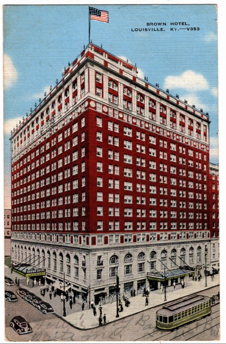 1939 Brown Hotel in Louisville Kentucky Vintage Postcard.