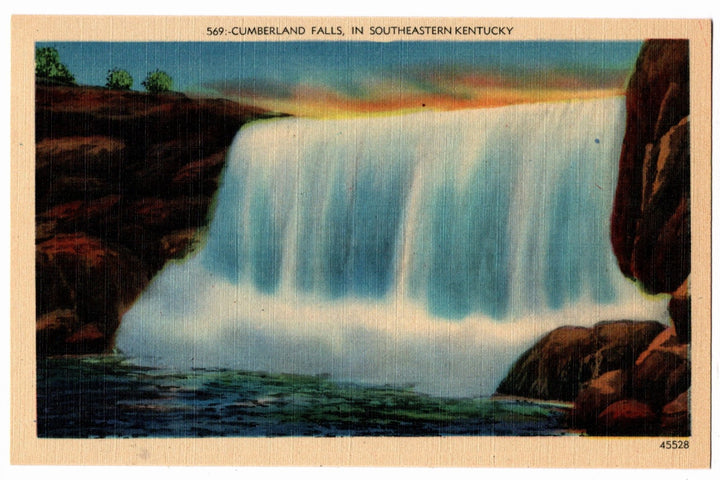 1935 Cumberland Falls in Southeastern Kentucky Vintage Postcard.