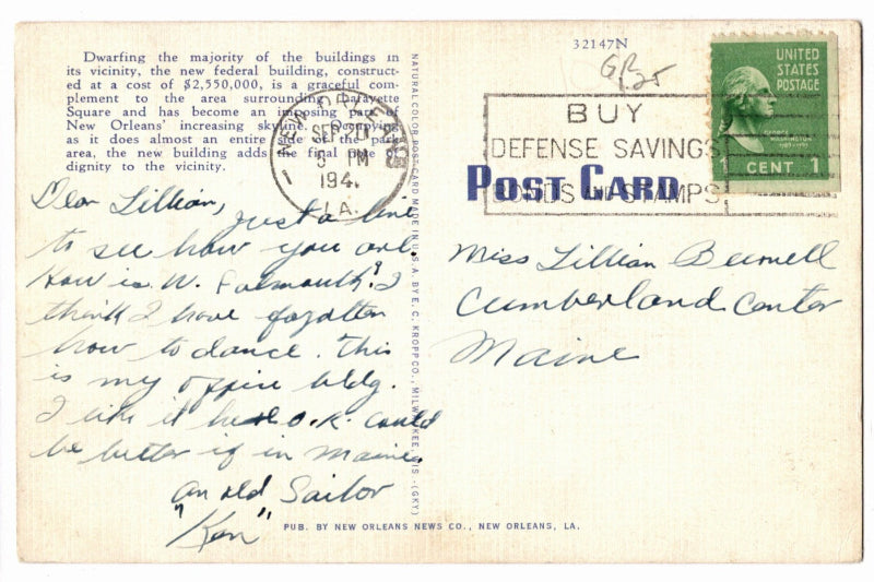 Back of postcard.