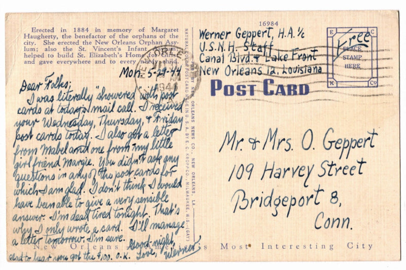 Back of postcard.
