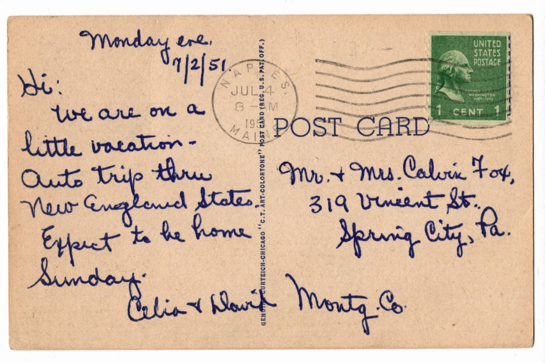 1939 Greetings Montage ME Postcard