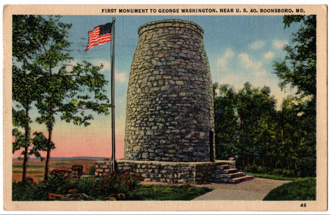 1945 Washington Monument Boonsboro MD Postcard.