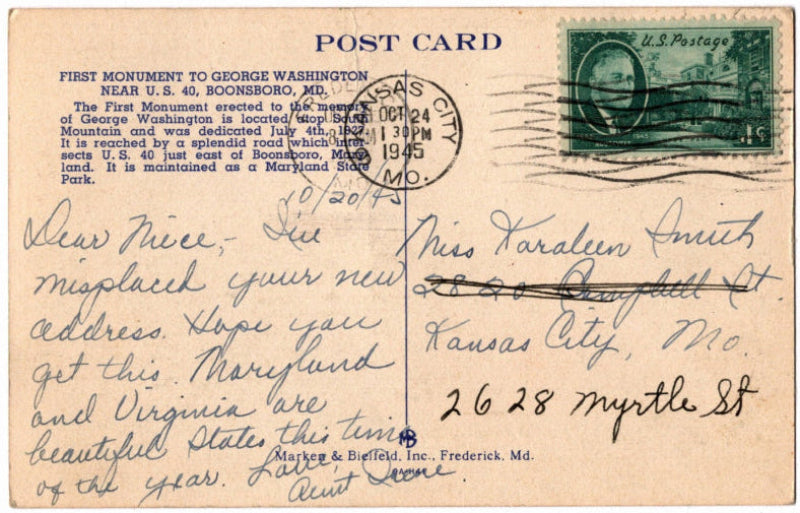 Back of postcard.