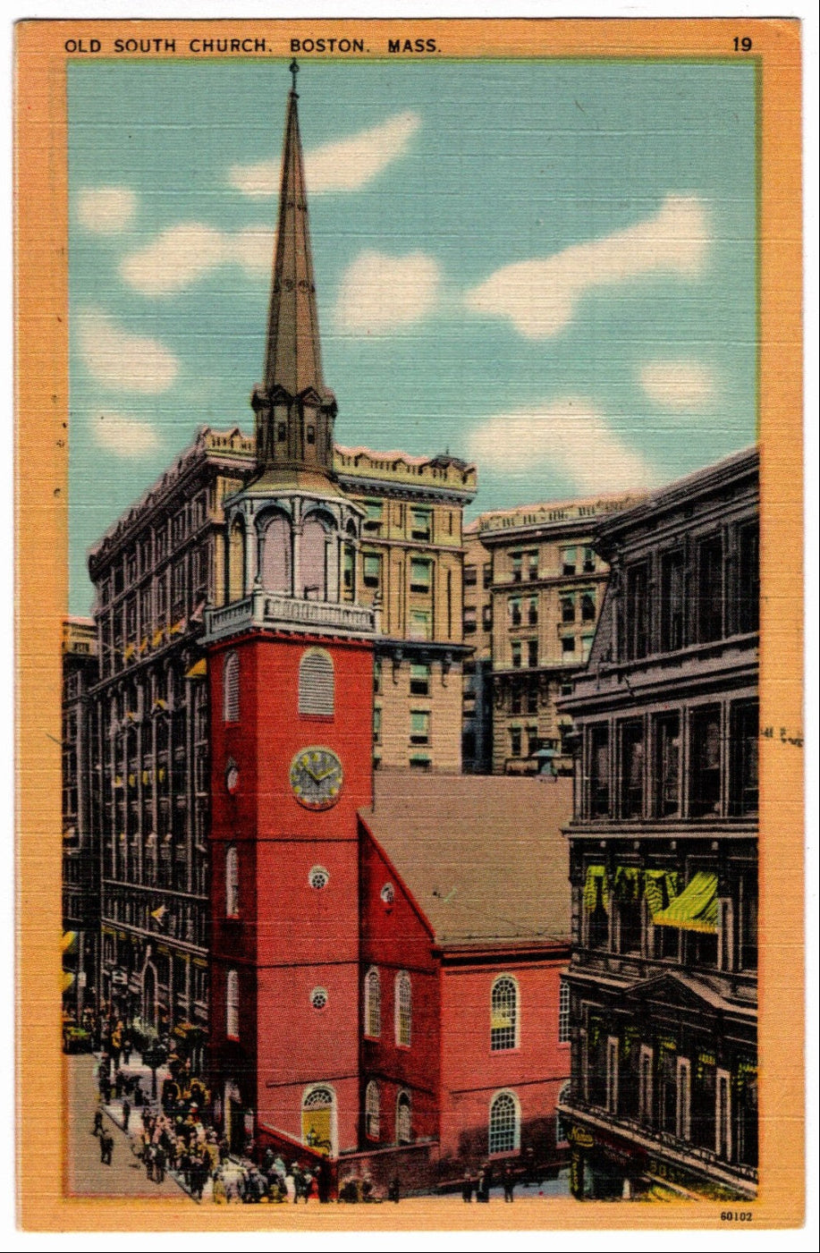 1946 Old South Church Boston MA Postcard.