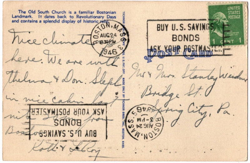 Back of postcard.
