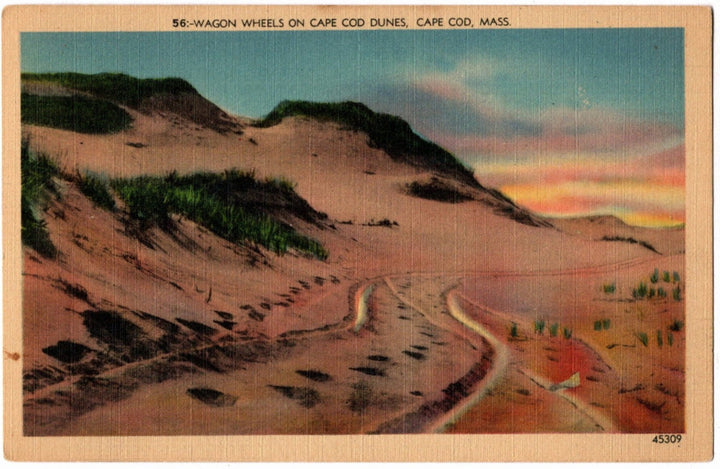 1946 Cape Cod Dunes Cape Cod MA Postcard.