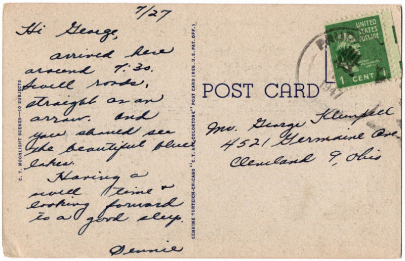 Back of postcard.