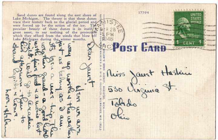 Back of postcard.