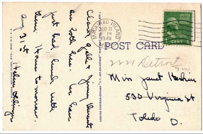 Back of postcard.