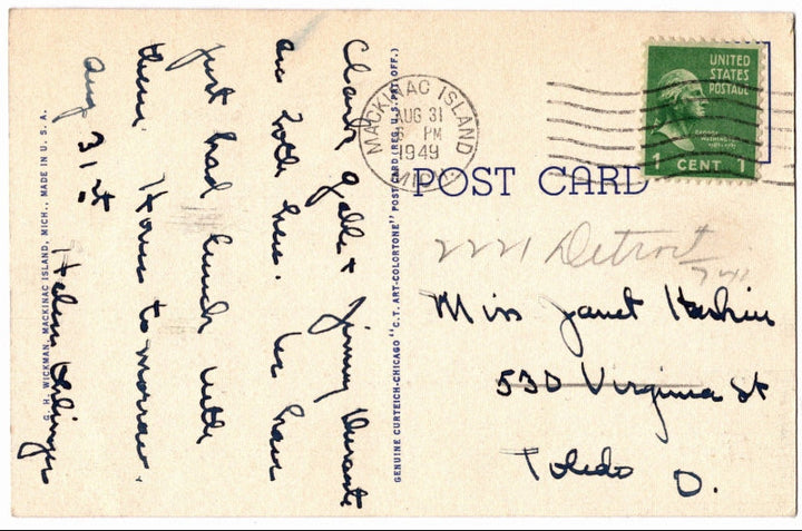 Back of postcard.