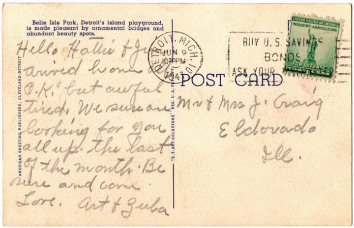 Back of postcard.