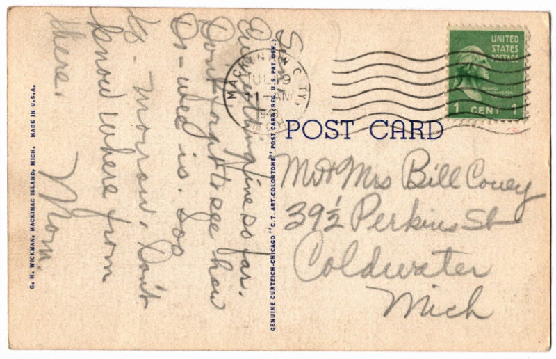 Back of postcard.