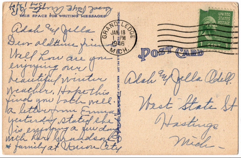 Back of postcard.