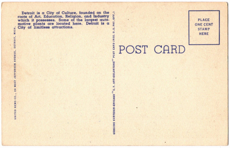 Back of postcard.