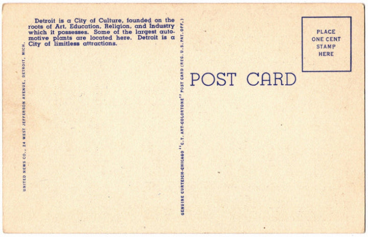 Back of postcard.