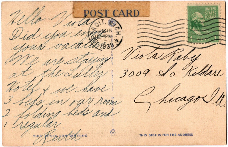 Back of postcard.