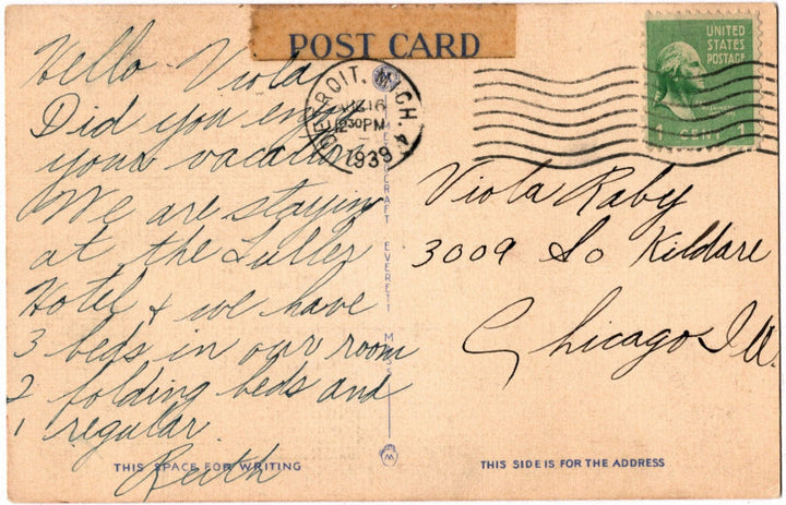 Back of postcard.