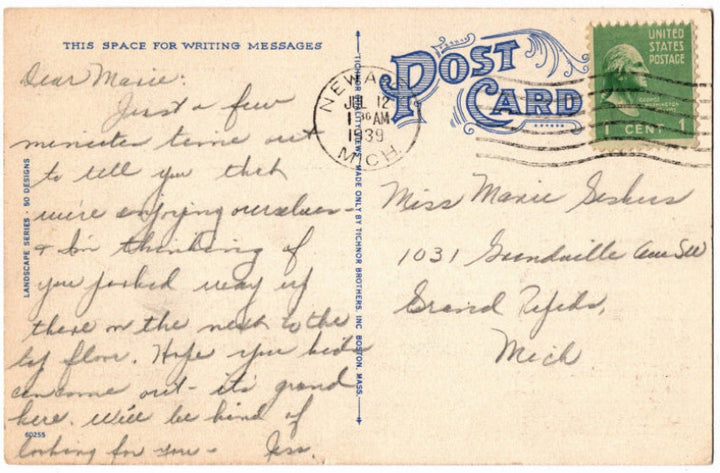 Back of postcard.