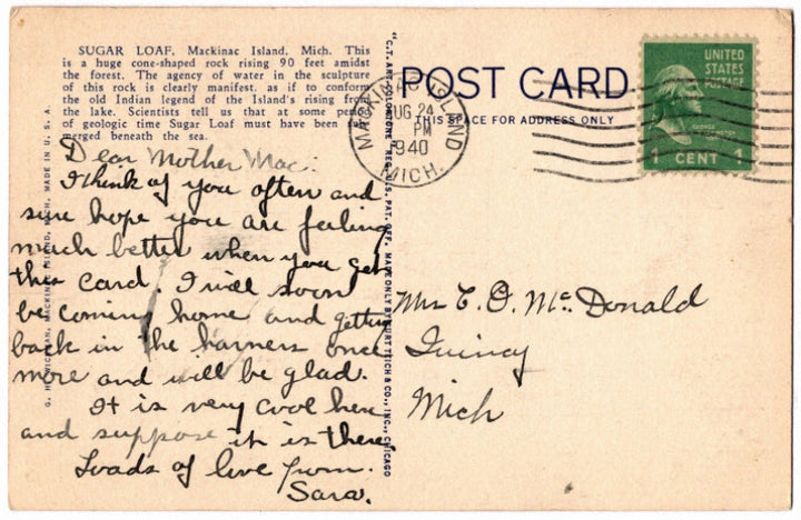 Back of postcard.