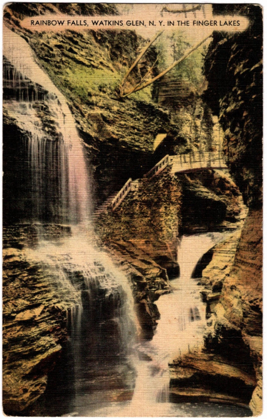 941 Rainbow Falls Watkins Glen NY Postcard.