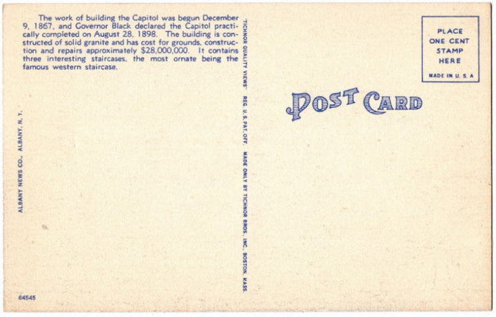 Back of postcard.