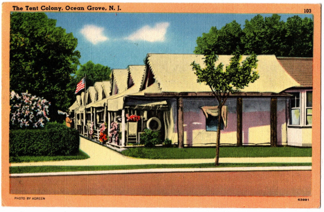 1944 Tent Colony Ocean Grove NJ Postcard