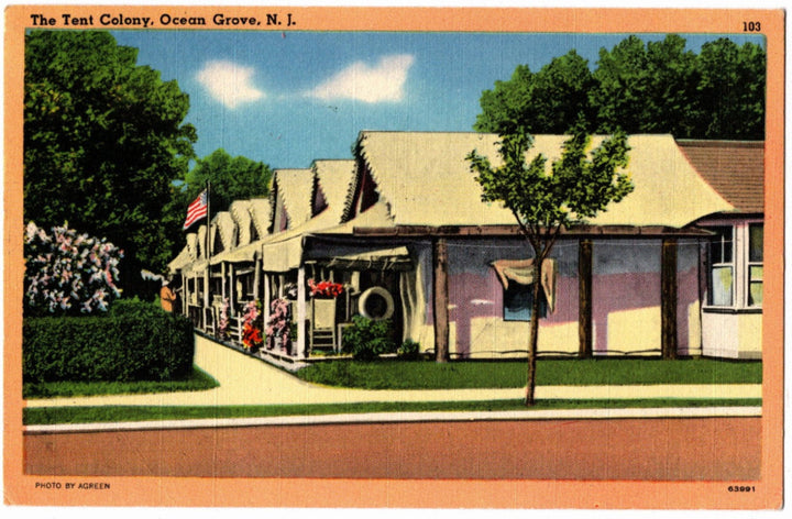 1944 Tent Colony Ocean Grove NJ Postcard