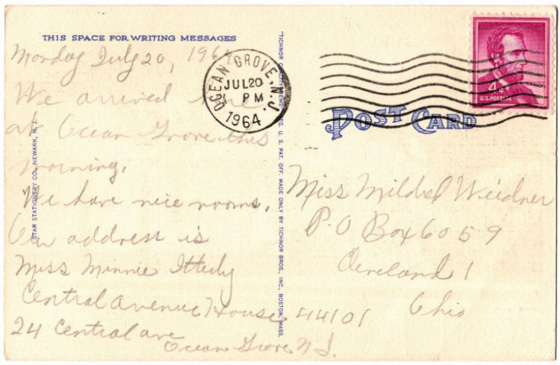 Back of postcard.