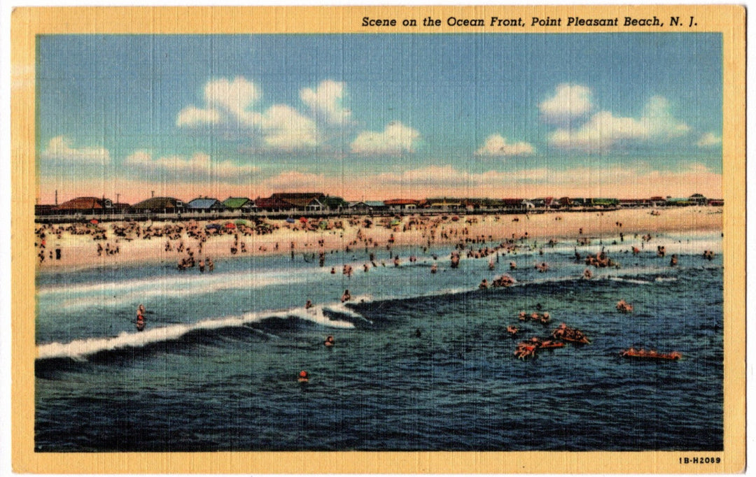 1941 Ocean Front Point Pleasant Beach NJ Postcard.