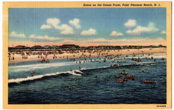 1941 Ocean Front Point Pleasant Beach NJ Postcard.