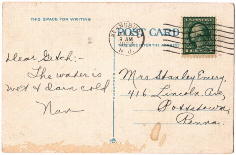 Back of postcard.