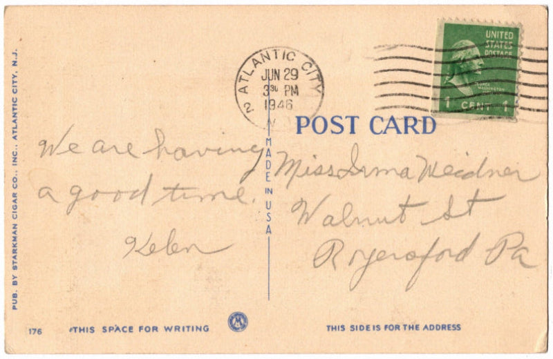 Back of postcard.