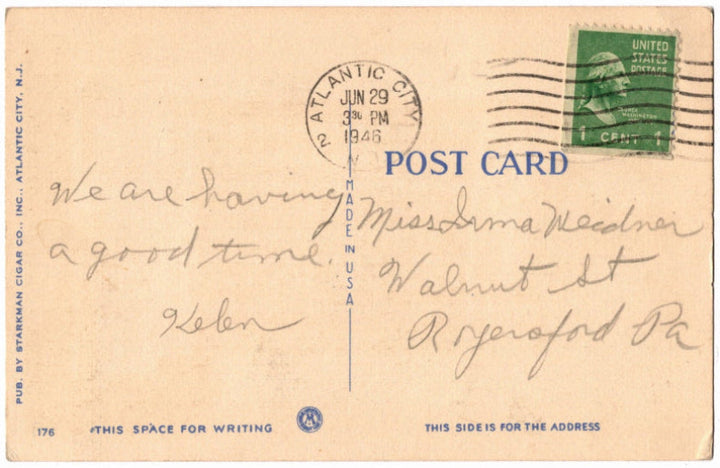 Back of postcard.