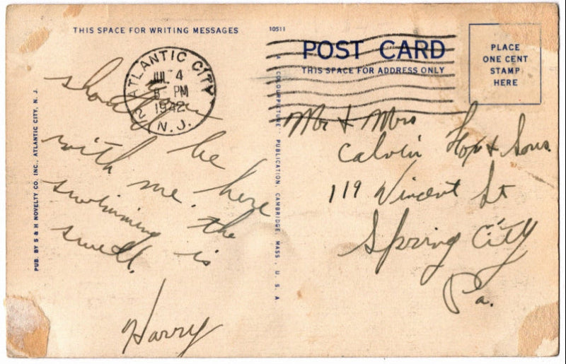 Back of postcard.