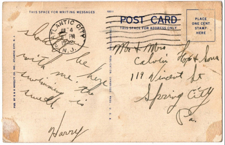 Back of postcard.
